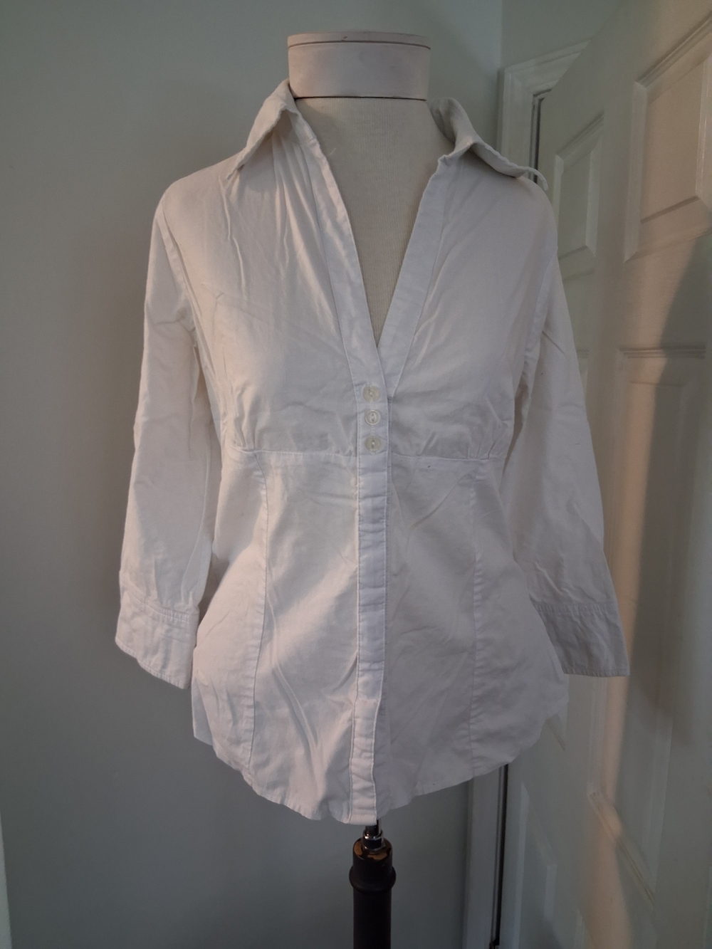 Poetry White Button-Down Collared Women's Shirt